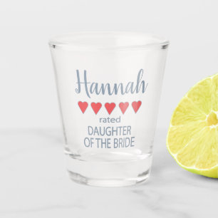 Bruid & Bruiloftsgasten 5 Hart Dochter van de Brui Shot Glas