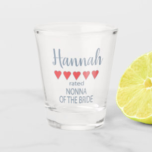 Bruid & Bruiloftsgasten 5 Hart Nonna van de Bruid Shot Glas