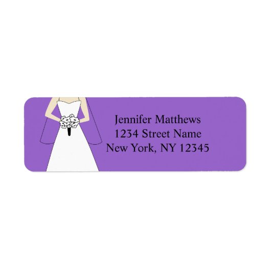 Bruid Clipart Bruiloft Retouradres Labels (Voorkant)