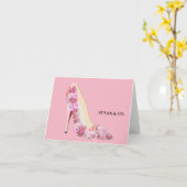 Bruid & Co Bruid Roze Bloemen Hakken Persoonlijke Kaart (Gele Bloem)