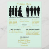 BRUID CO Mint Goud Polka Dot Elegant Huwelijksfees Programma (Achterkant)