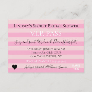 Bruid & Co Roze Bruids Lingerie Douche Party Kaart