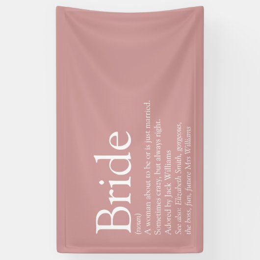 Bruid Definitie Bruidsfeest Dusty Rose Spandoek (Verticaal)