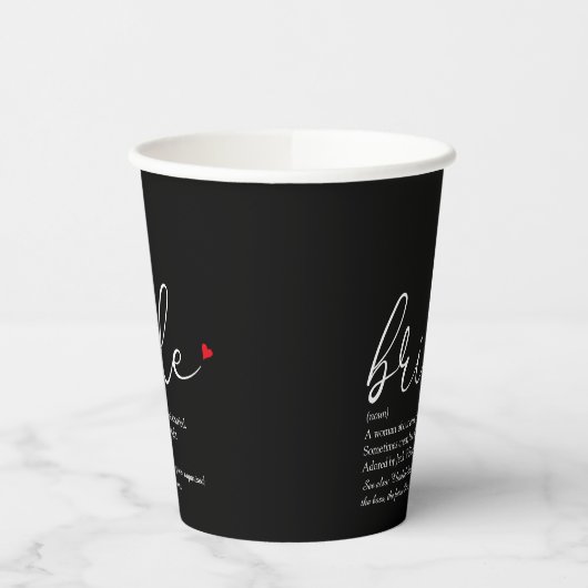 Bruid Definitie Bruidsfeest Zwart En Rood Papieren Bekers (Links)