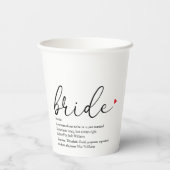 Bruid Definitie Bruidsuitnodiging Script Modern Papieren Bekers (Achterkant)