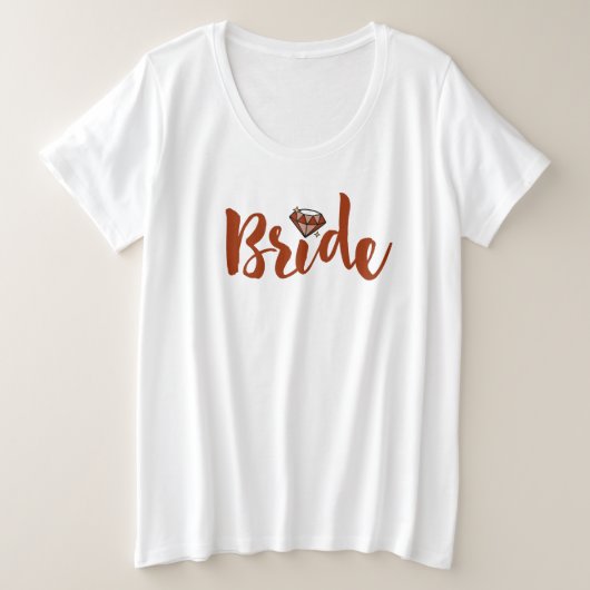 Bruid Diamant Grote Maat T-shirt (Design voorkant)