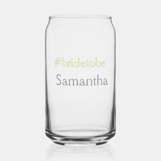 bruid die gaat trouwen hashtag vrijgezellenfeest b blikvorm glas