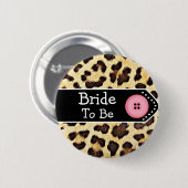 Bruid die Leopard Print Bruiloft gaat vieren Ronde Button 5,7 Cm (Voorkant /achterkant)