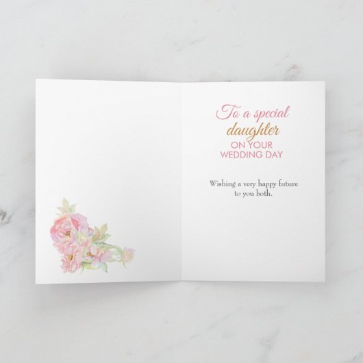 bruid dochter bruiloft dag gefeliciteerd kaart (Binnen)