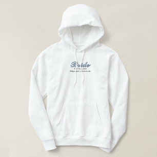 Bruid Dusty Blue Bachelorette Wedding Party Hoodie