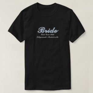 Bruid Dusty Blue Bachelorette Wedding Party T-shirt