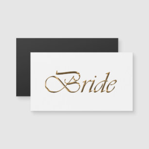 Bruid Elegant goud script chic witte magnetische k