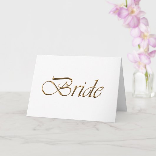 Bruid Elegant goud script chique witte tafel plaat Kaart (Orchidee)