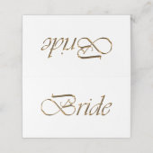 Bruid Elegant gouden script Gereserveerde Trouwtaf (Buitenkant ongevouwen)
