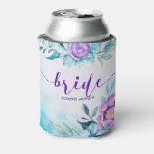 Bruid Elegant Script Typografie & Boho Bloemen Blikjeskoeler (Blikje Achterkant)