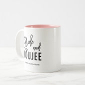 Bruid en Boujee Bachelorette Bruid To Be Tweekleurige Koffiemok (Voorkant links)