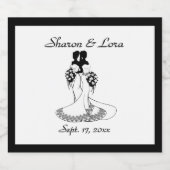 Bruid en Bruid Bruiloft Gepersonaliseerde Sparklin Sparkling Wijnetiket (Enkel label)