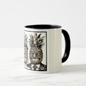 Bruid en Bruidegom Aloha Ananas Tiki Hoofd Trouwen Mok (Voorkant rechts)