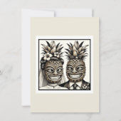 Bruid en bruidegom Aloha Ananas Tiki Verloving Kaart (Achterkant)