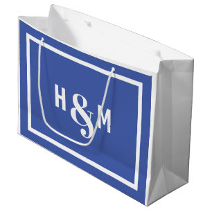 Bruid en bruidegom Ampersand Blauw Grote Gift Bag Groot Cadeauzakje