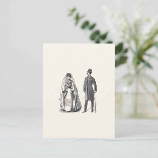 bruid en bruidegom antwoord Briefkaart (Staand voorkant)