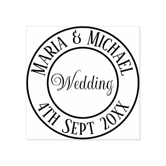 Bruid en bruidegom Blush Roze Bruiloft Rubberstempel (Afrduk)