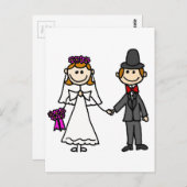Bruid en bruidegom bruiloft Cartoon Briefkaart (Voorkant / Achterkant)