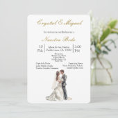 Bruid en bruidegom bruiloft kaart (Staand voorkant)