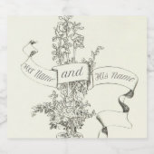 Bruid en Bruidegom Custom Champagne Label Sparkling Wijnetiket (Enkel label)