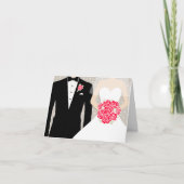 Bruid en bruidegom dank u voor berichtenkaart bedankkaart (Voorkant)