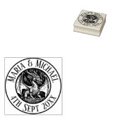 Bruid en bruidegom Dragon Bruiloft Rubberstempel (Gestempeld)