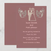 Bruid en Bruidegom Duiven Roze Huwelijk Bewaar De  Kaart (Voorkant / Achterkant)