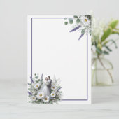 Bruid en bruidegom Elegant Blank Bloemen Bruiloft Kaart (Staand voorkant)