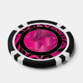 Bruid en bruidegom Elegant Pink Hearts Pokerchips (Enkel)