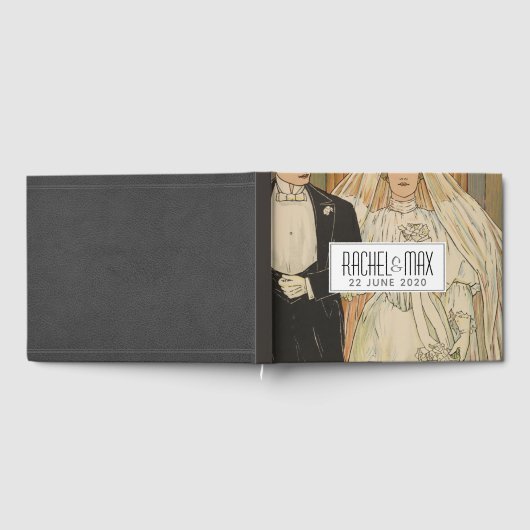 bruid en bruidegom elegante bruiloft gastenboek (Volledig)