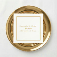 Bruid en bruidegom elegante gouden bruiloft servet