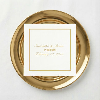 Bruid en Bruidegom elegante gouden huwelijksservie Servet