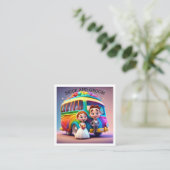 BRUID EN BRUIDEGOM EN DE REGENBOOGBUS INFORMATIEKAARTJE (Staand voorkant)