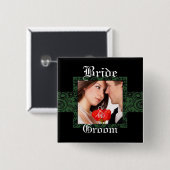 Bruid en bruidegom Foto Button (Voorkant /achterkant)