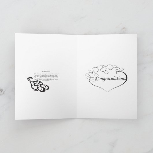 Bruid en bruidegom gefeliciteerd kaart (Binnen)