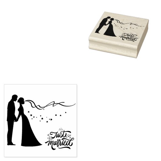 Bruid en bruidegom Gewoon Getrouwd Rubber Stamp Rubberstempel (Gestempeld)