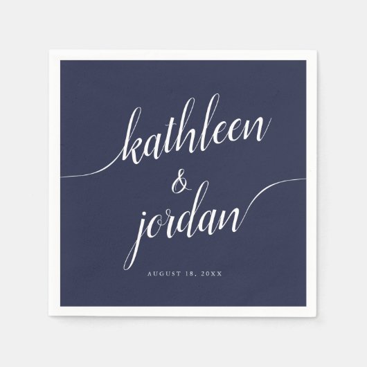 Bruid en bruidegom handgeschreven kalligrafie servet (Voorkant)