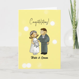 Bruid en Bruidegom Huwelijk Felicitaties Kaart