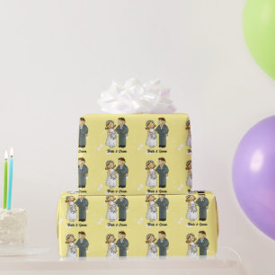 Bruid en Bruidegom Huwelijksviering Cadeaupapier