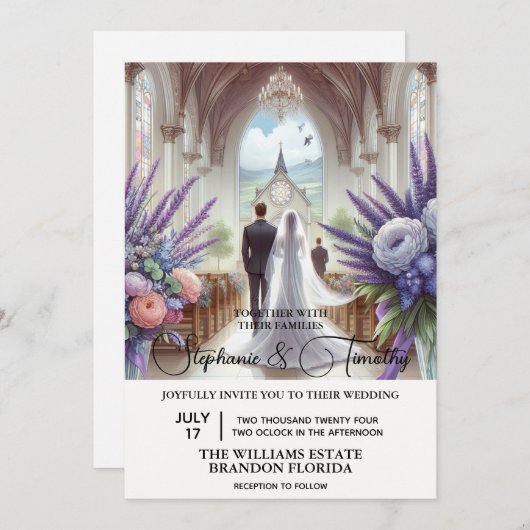 Bruid en bruidegom in Kapel Kaart (Voorkant / Achterkant)