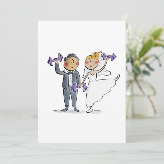 Bruid en Bruidegom Kaart (Staand voorkant)