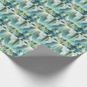 Bruid en bruidegom kikkers op Lily Pad Cadeaupapier (Hoek)