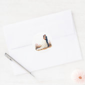 Bruid en Bruidegom Kussen Sticker (Envelop)