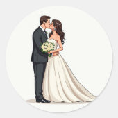 Bruid en Bruidegom Kussen Sticker (Voorkant)