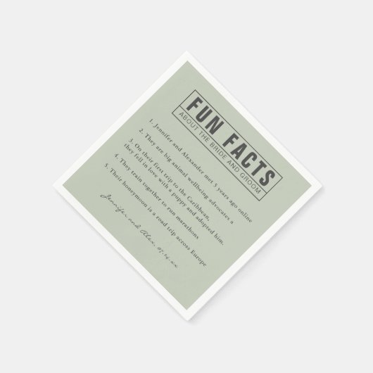 Bruid en bruidegom Leuke Feiten Eucalyptus Groenbo Servet (Hoek)